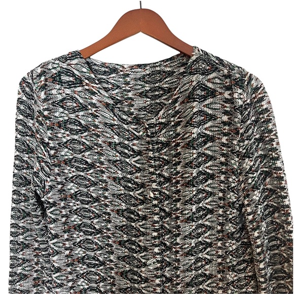 Plisse Crinkled Stretchy Multicolor Button Up Jacket Blazer Size M Long Sleeve - Picture 3 of 7